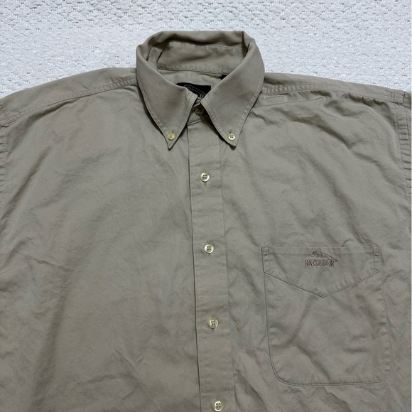 Jaguar Beige Long Sleeve Button Down Men’s Size Medium - Picture 1 of 7